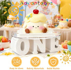 One Letters Birthday Cake Stand,12 Inch,White Round - Image 6