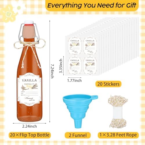 Queekay 20 Pack Mini Swing Top Glass Bottles - Image 2