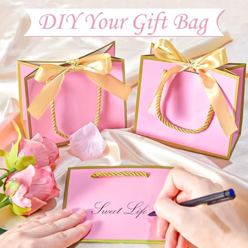EQOREIIN 50 PCS Small Gift Bags with Handles, 5.5x 2.5x4.7 Inches Mini Bag - Image 3