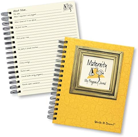 Write it Down series by Journals Unlimited, Guided Journal, Maternity, My Pregnancy Journal, Full-size 7.5"x 9", Yellow Hard Cover, Made in USA by Write+it+Down