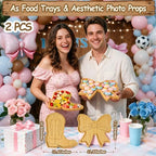 Boots or Bows Gender Reveal Decorations Wooden Boot Bow Charcuterie Boards - Image 5