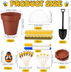 50Sets Bee Honey Jars Party Favors Bulk, Mini Plastic Bee Theme Honey Jar Pots Decoration with Spoon, Trays, 3D Stickers, And Markers for DIY Cupcake Dessert Baby Shower Wedding Party Gift Set - Image 2