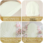 6.6FT Ivory Arch Backdrop Cover Wedding Draped Arch Cover, Stretchy Spandex Balloon Backdrop Arch Stand Covers for Wedding Ceremony, Baby Shower, Photography Birthday Party Decorations - Image 4