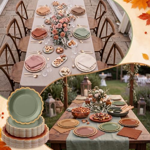 Zhehao 150 Pcs Fall Paper Plates Napkins Serves 50 - Image 6