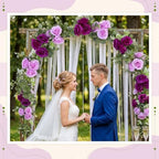 Riceshoot 4 Pcs 26 ft Artificial Eucalyptus Vines Garland with Flowers Faux Floral Greenery Garlands Rose Wreath for Wedding Party Arch Table Decor Backdrop Decorations (Purple) - Image 6