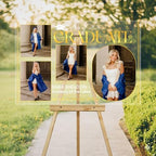 Personalized Clear Graduation Yard Sign with Photos – Elegant Acrylic Senior Graduation Welcome Sign for Class of 2026 Party Decorations, Outdoor Lawn Decor, Luxury Gold Multi Photo Design - Image 2