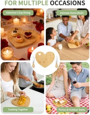 8 Set Heart Cheese Board Bridal Baby Shower Favor with Knife Fork, Thank You Gift Box, Mini Charcuterie Board, Bridal Shower Prizes, Wedding Favors, Baby Shower Game Winners, Valentines, Housewarming - Image 5