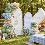 2 Pcs 7.2ft 6ft One Silly Goose Arch Backdrop Cover,Blue Green,Classic - Image 6
