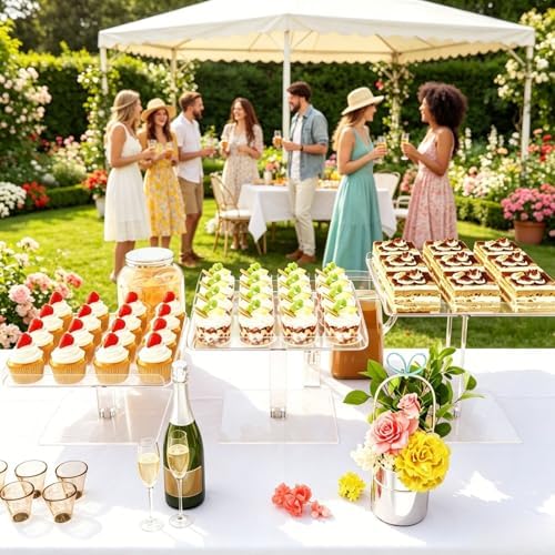 3-Piece Square Acrylic Cupcake Buffet, Dessert Risers Stands, - Image 6