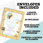 Custom Baby Shower Invites Bumble Bee Invitation for Boys, 20 Pack of 5x7 Personalized Honeycomb Invites with Envelopes - Unique Bumble Bee Baby Shower Cards by AmandaCreation - Image 6