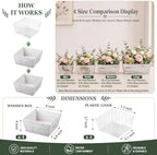 Dandat 4 Set 8 Inch Wooden Flower Box Rustic Table Centerpieces,White - Image 2