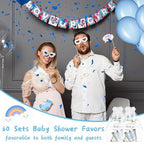 60 Sets Baby Shower Stainless Steel Shot Glasses for Guests It's a Boy Metal Shot Glasses with Thank You Card Organza Bag Baby Shower Favors Bulk for Gender Reveal Baby Arrival Party (Boy) - Image 7