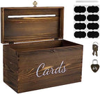 MDLUU Wood Wedding Card Box, Rustic Wedding Money Case with Lock, Envelope Holder Card Receiving Box for Reception, Birthday Party (Brown) - Image 2