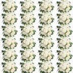 24 Bundles White Artificial Peonies Silk Flowers Bulk by Nagobi
