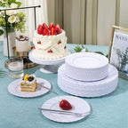 U-QE 60 Pcs White Plastic Plates for Party – Scalloped Plastic Plates - Image 5