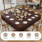 2 Pack Chocolate Spandex Tablecloths for 48x48 Inch Square Tables, Stretch Fitted Table Clothes with Pleated Ruffle Skirt for 48” Table, Wrinkle Free and Elastic, for Party Kitchen Home Dining - Image 6