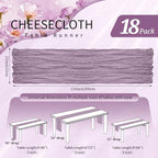 18 Pack Cheesecloth Table Runner 10FT Purple Table Runner Boho Gauze Cheese Cloth Table Runners Long Rustic Sheer Table Decorations for Wedding Party Baby Bridal Shower Birthday Holiday Home - Image 2