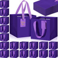 Windyun 50 Pcs Mini Paper Gift Bags with Handle 6 x 6 x 6'' Square Small Favor Bag with DIY Thank You Tag for Christmas Birthday Wedding Bridal Shower Bridesmaid Graduation Party (Purple) by Windyun