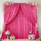 16x10FT Hot Pink Backdrop Curtains for Wedding Parties, Wrinkle Free Polyester Photography Backdrop Drapes for Wedding Baby Shower Birthday Parties Stage Background Stand Decorations 4x10ft,4 Panels by Partisky