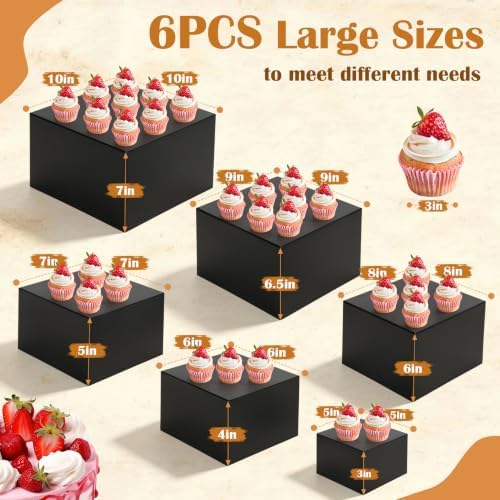 Redants 6 PCS Buffet Risers, Large Food Risers for Buffet Table - Image 2