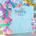 Blue Iridescent Sequin Backdrop 7ft x 7ft Glitter Photo Booth Backdrop - Image 5