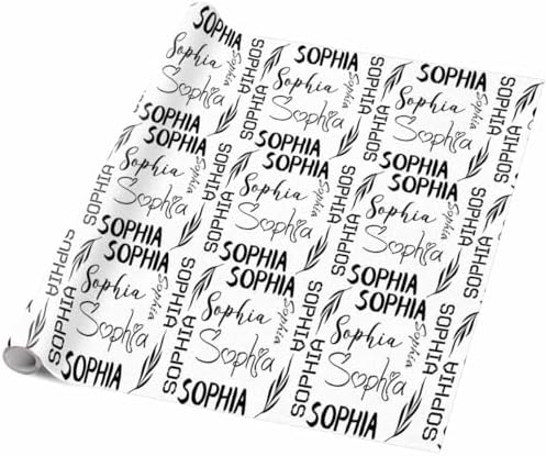 AOFUN Personalized Name Text Christmas Gift Wrapping Valentines Paper Mens Wrapping Paper Christmas Wrapping Paper Roll with Printed Name 5 Rolls 58" x 23" - Image 5