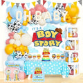Party Inspo Cartoon Toy Baby Shower Decorations, 138 PCs - Its a Boy Story Baby Shower Party Supplies with Toy Inspired Story Backdrop, Balloon Garland, Cake Topper, Mommy To Be Sash by Unknown