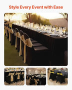 VEVOR Chair Covers, Polyester Spandex Chair Cover, Stretch Slipcovers for Wedding Party Dining Banquet Flat-Front Chair Covers (Black-c-XL, 30PCS) - Image 2