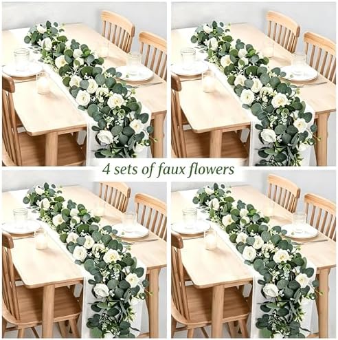 8FT x 4FT Adjustable Table Backdrop Stand Kit with Floral Garland, Balloons, Banners & Air Pump - Complete Party Decoration Set for Birthday, Anniversary, Wedding, Baby Shower - Image 4
