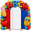 Cinrobiye 56 Pcs Back to School Composition Notebook Spandex Arch Covers, 4FT 5FT 6FT Fabric Arch Backdrop Covers for First Day of School Classroom Decorations, Welcome Back Party Photo Backdrop Kit by Cinrobiye