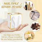 Yeaqee 100 Pcs Mini Paper Gift Bags with Handles Tag, White, Gold - Image 3