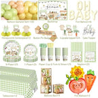 296pcs Locally Grown Baby Shower Decorations for Girls, Serves 25 - Image 2