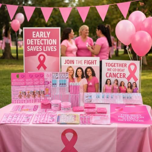 Eaasty 120 Pcs Breast Cancer Awareness Items Bulk, Pink Ribbon Gifts Favors - Image 3