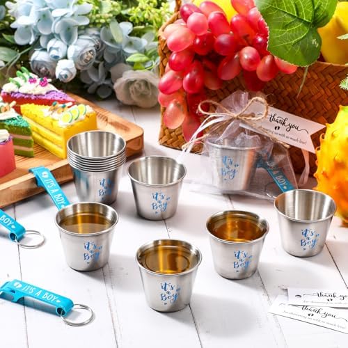 Vesici 50 Set Baby Shower Favors for Guest Bottle Openers,Footprint Boy - Image 5