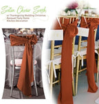 120 PCS Terracotta Satin Chair Sashes, 7 x 108 Inch - Image 7