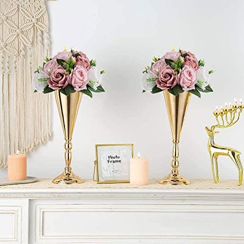 Sziqiqi Pink Silk Flower Ball for Wedding Centerpiece - Fake Dusty Rose Flowers Artificial Floral Arrangement Center Piece Kissing Bouquet for Party Flores Artificiales para Decoracion - Image 3