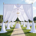60ft×15ft White Backdrop Curtain for Wedding Parties by PartyVillage