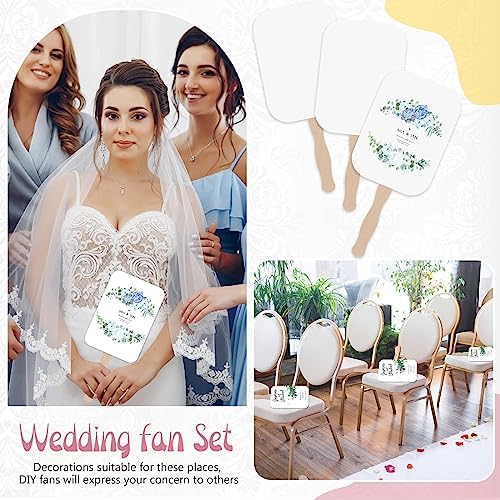 TaoBary 125 Pieces DIY Paper Church Fans Handle Wooden Sticks for Wedding - Image 6