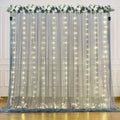 Silver Grey Tulle Backdrop Curtain with Lights String for Parites 10x10ft Sheer Backdrop Curtains for Birthday Party Bridal Shower Baby Shower Wedding Ceremony Prom Photo Booth Background Decorations by Suppromo