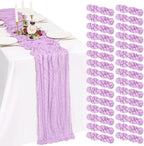 30 Pack Cheesecloth Table Runner 10FT Lilac Purple Table Runner Lavender Boho Gauze Cheese Cloth Table Runners Long Rustic Sheer Table Decorations for Wedding Party Baby Bridal Shower Birthday Holiday by Showgeous