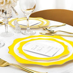 realluck 100Pcs White & Yellow Plastic Plates for 50 Guests - Image 5