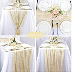 35x72 Inch Beige Cheesecloth Table Runner Rustic Boho Wedding Party Decor - Image 5