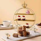 3-Tier Gold Cupcake Stand for Weddings & Parties – Tiered Serving Tray Crown Dessert Table Display Stand Holder for Birthday Party Afternoon Tea Table Decoration(Gold) - Image 5