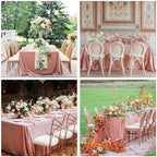 4 Pack Rectangle Tablecloth for 6 Foot Tables Washable Polyester Table Cover for Wedding Dining Table Parties Banquet（60x102 Dusty Rose） - Image 6