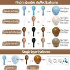 Brown And Blue Balloon Garland Double Stuffed Nude Tan Light Blue Beige Latex Balloon Arch Kit for Neutral Baby Shower Teddy Bear Gender Reveal Wedding Birthday Party Decorations - Image 3