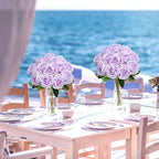 48 PCS Lilac Roses Artificial Flowers, Silk - Image 6