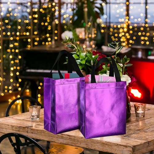 BLEWINDZ 100 Medium Reusable Gift Bags with Handles - Ideal Party Favors & Shopping Bags (10 Colors) - Image 3