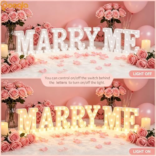 Pooqla Marry Me Light up Letters, Will You Marry Me Sign for Proposal - Image 5