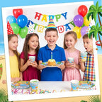 Pickmesh 250 Pcs Hello Summer Plates Napkins and Cups Beach Party Decorations Hawaiian Tropical Disposable Paper Tableware Set for 50 Guests Summery Ocean Pool Luau Birthday Party Supplies - Image 5