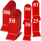 Geetery 100 Pcs Acrylic Double Sided Table Numbers 1-100 Stands,Red by Geetery